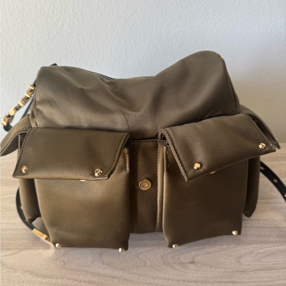 Michael Kors Khaki Backpack with Gold Studs